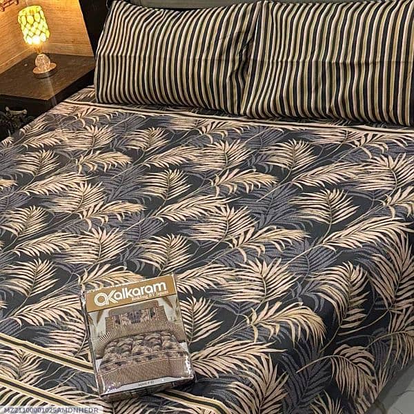 Al karam 3pcs Cotton double bedsheets 15