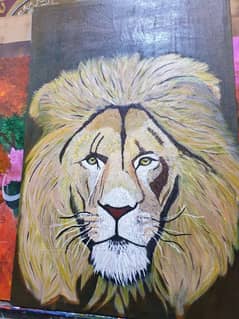 realistic Lion painting with acrylic Colour