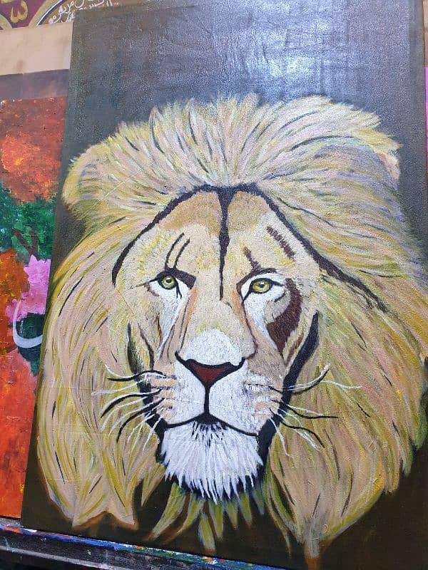 realistic Lion painting with acrylic Colour 1