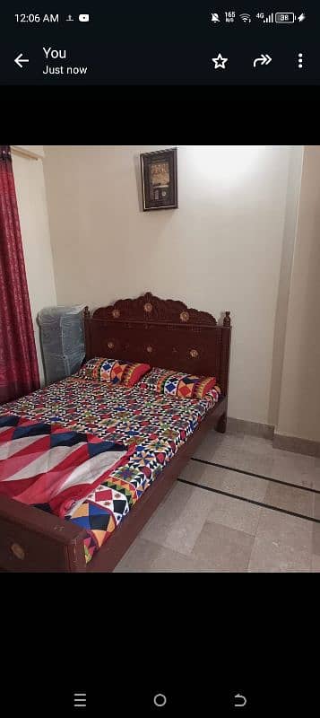 wooden type bed with mattress 1