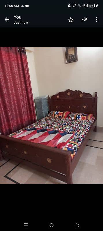 wooden type bed with mattress 2