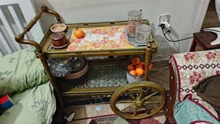 moveable wooden tea trolley