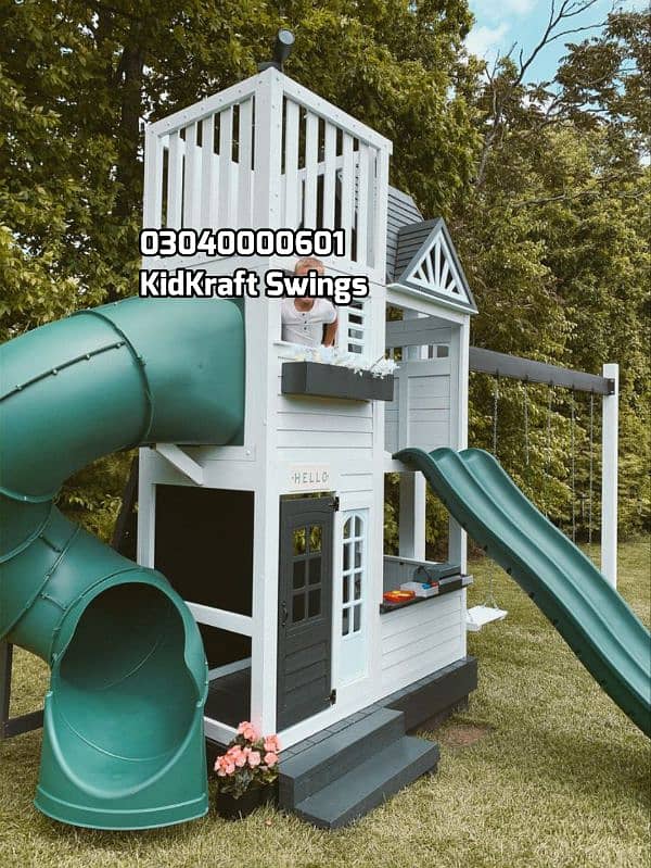 kids Slide/Swings/Kids rides/jhula/Spring rider/jungle gym/gazebo/bar 2