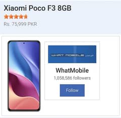 POCO F3 8/256 GB 10/10 Condition