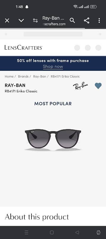 Ray ban Erika mens glasses 1