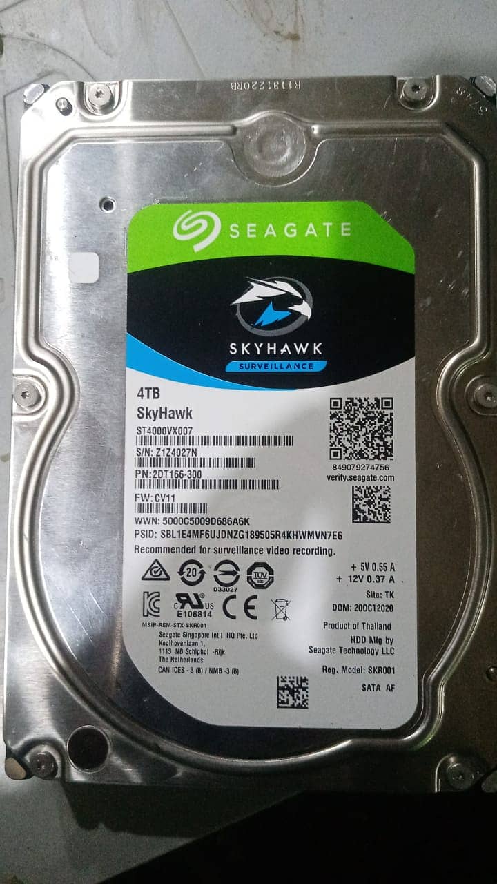 4TB Desktop Sata Hard Drive Seagate Skyhawk 100%helath 1