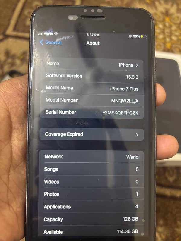 iPhone 7 Plus 128g  pta approved exchange possible 6