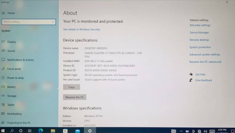 DELL XPS Touchscreen i7-7th Gen borderless edge screen 6