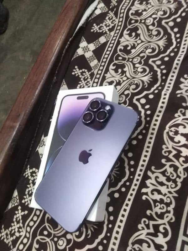 I phone 14 Pro max jv  128 gb deep purple box cable adopter 0