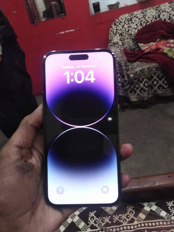 I phone 14 Pro max jv  128 gb deep purple box cable adopter 8