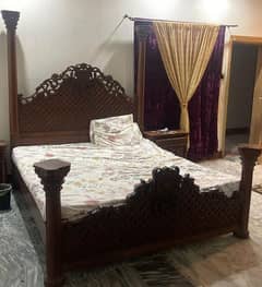 wooden bed