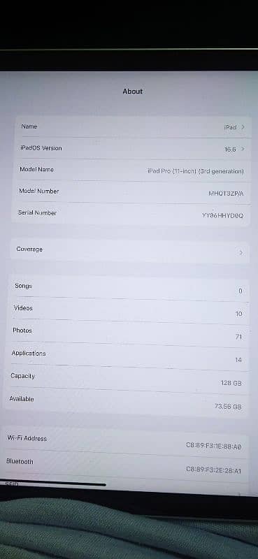 IPAD PRO 3RD GEN 11 INCH M1 CHIP 128GB 7