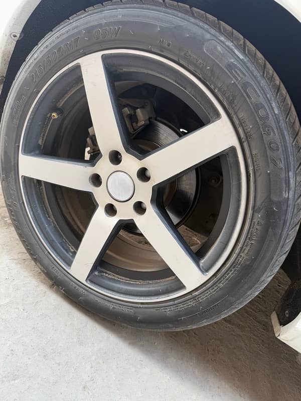 civic x 17” alloy rims tyre for sale 1