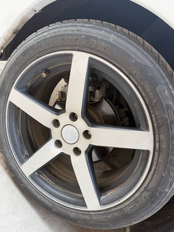 civic x 17” alloy rims tyre for sale 2