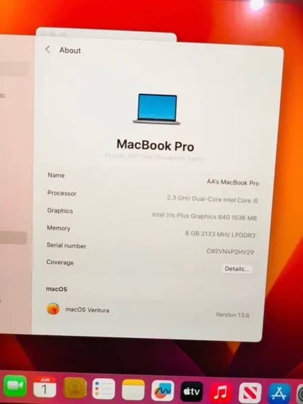 Apple MacBook Pro (256Gb) 2017 model with box&charger Wh. (03274117805) 6