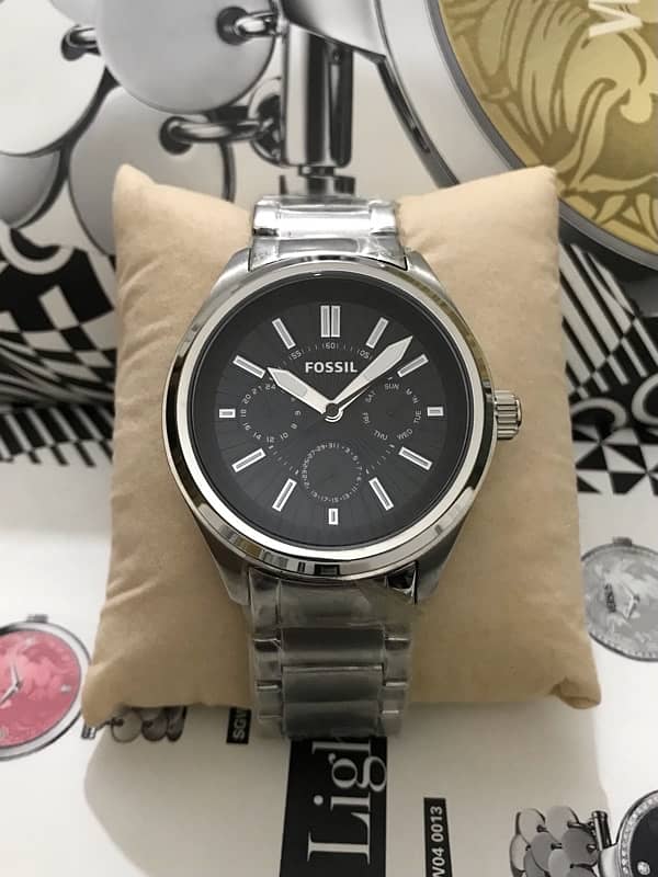 FOSSIL-BLACK-CHRONOMETER-NEW ORIGINAL WATCH-RADO-OMEGA-ROLEX-TISSOT 0