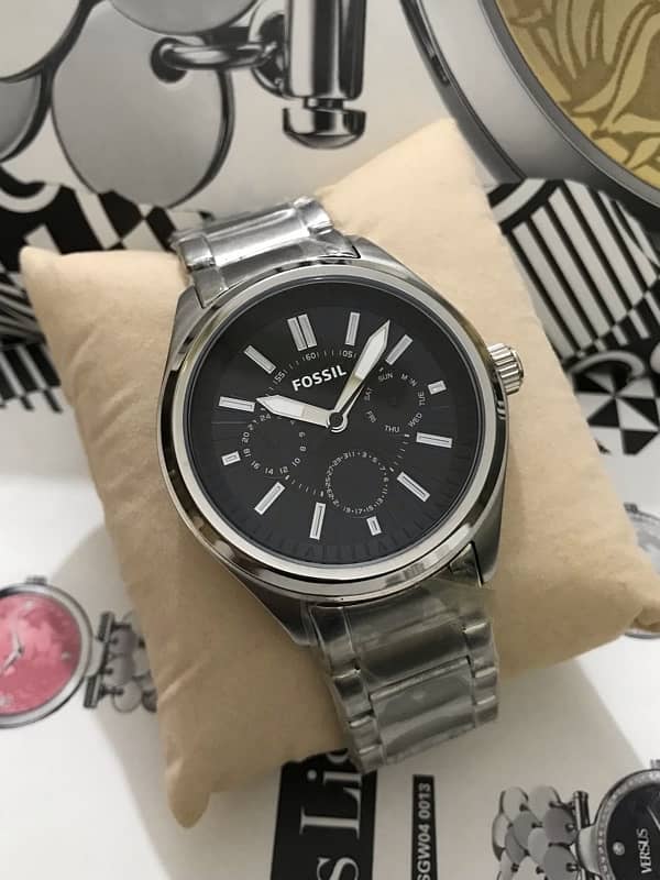 FOSSIL-BLACK-CHRONOMETER-NEW ORIGINAL WATCH-RADO-OMEGA-ROLEX-TISSOT 1