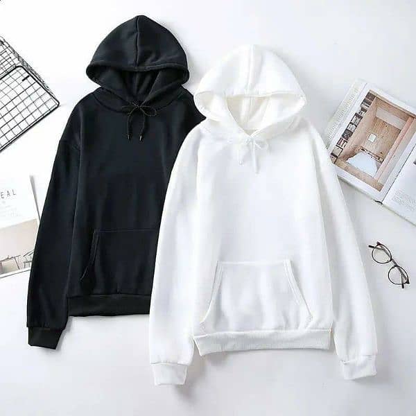 Winter Hoodies plain black and white colour 2 pcs 4