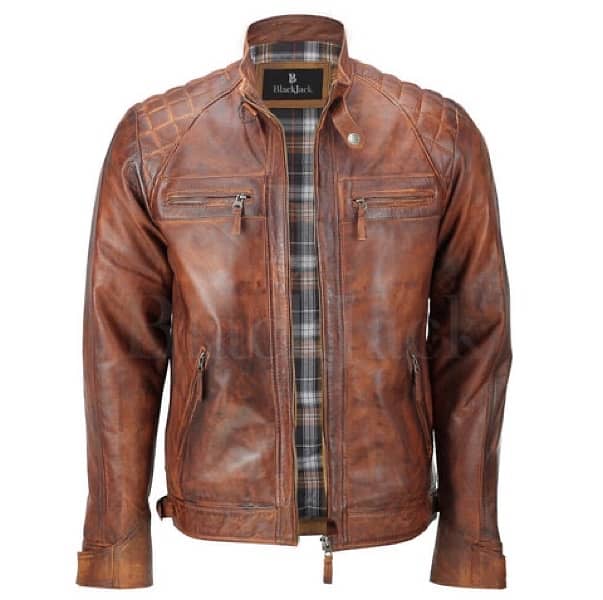 Diamond Design Leather Jacket 1