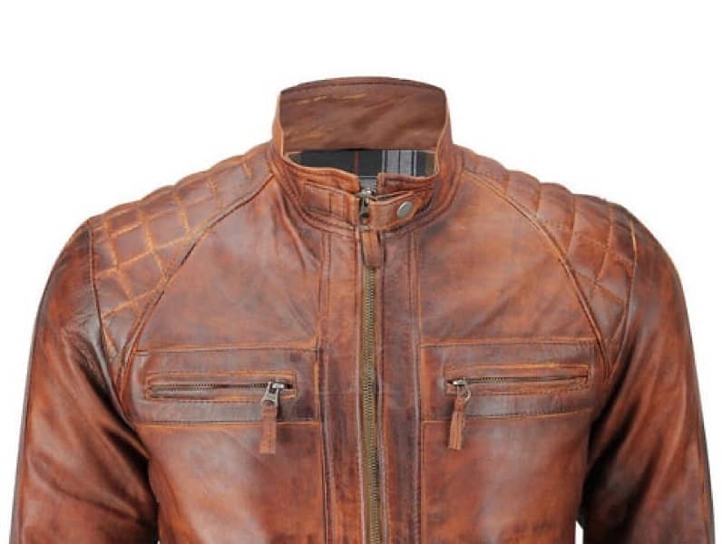 Diamond Design Leather Jacket 2