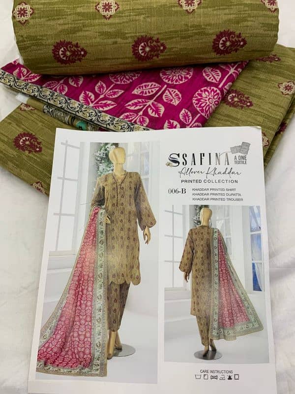 *100% ORIGINAL*  SAFINA  ALLOVER KHADDAR 3PC 13