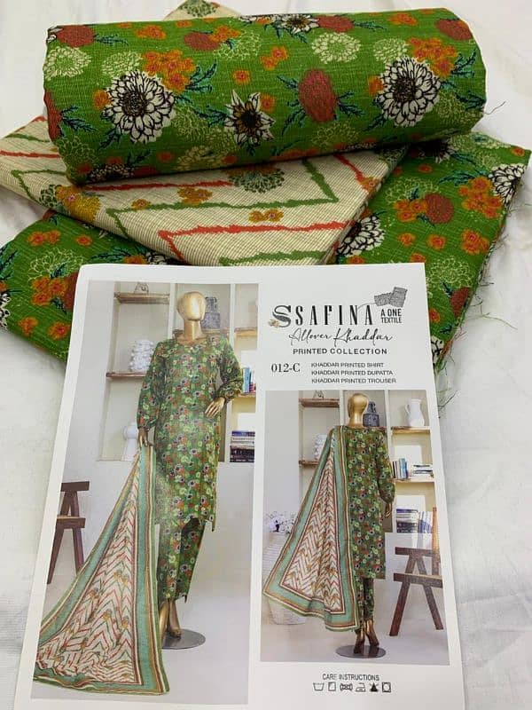 *100% ORIGINAL*  SAFINA  ALLOVER KHADDAR 3PC 15