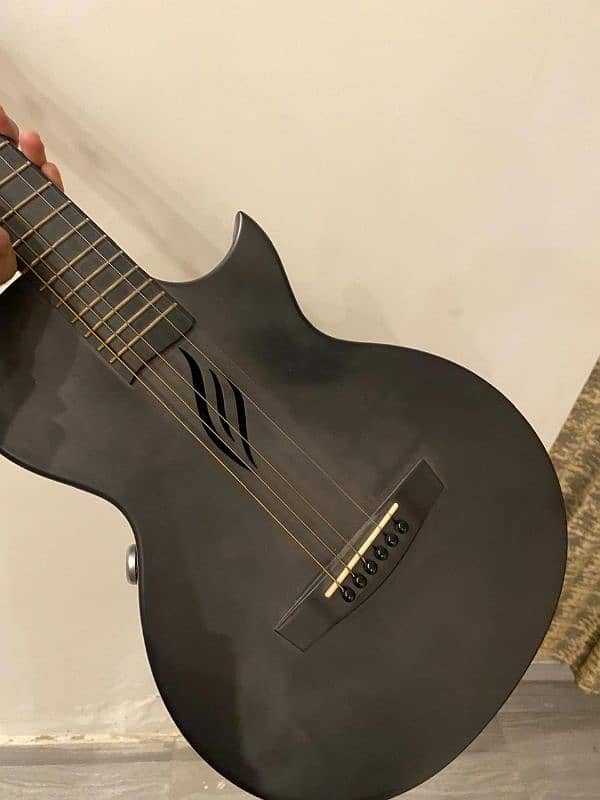 nova go black semi acoustic and electric guitar 4