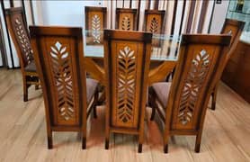 wooden Dining Table with 8 chairs