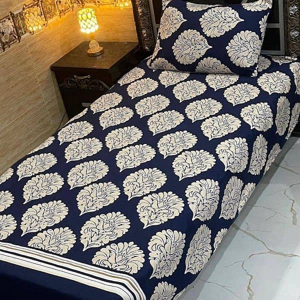 4 Pcs Crystel Cotten Printed Single Bedsheets Available in all Designs 0