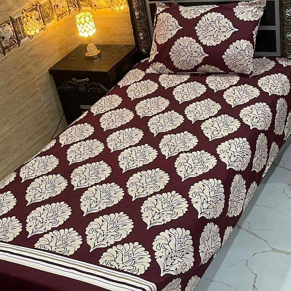 4 Pcs Crystel Cotten Printed Single Bedsheets Available in all Designs 1