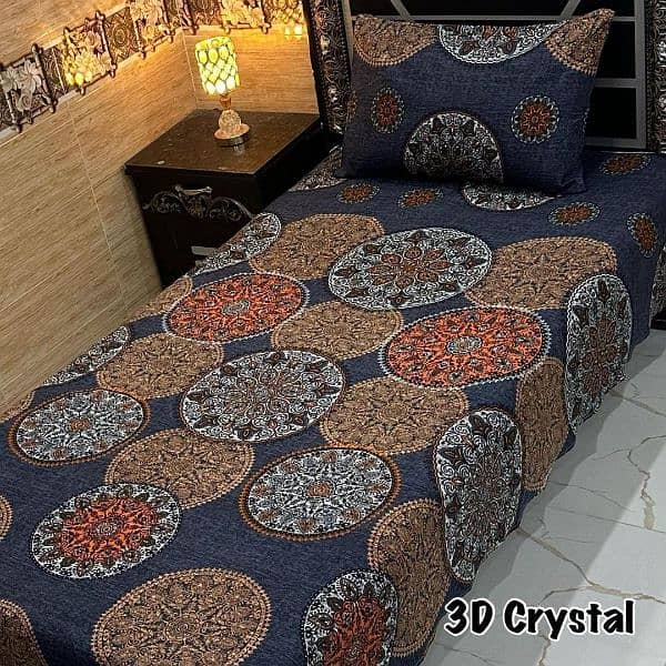 4 Pcs Crystel Cotten Printed Single Bedsheets Available in all Designs 3