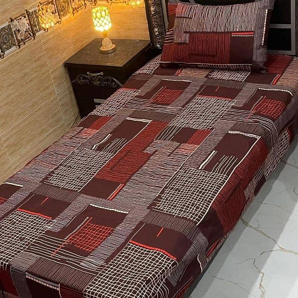 4 Pcs Crystel Cotten Printed Single Bedsheets Available in all Designs 4