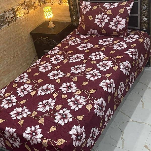 4 Pcs Crystel Cotten Printed Single Bedsheets Available in all Designs 7