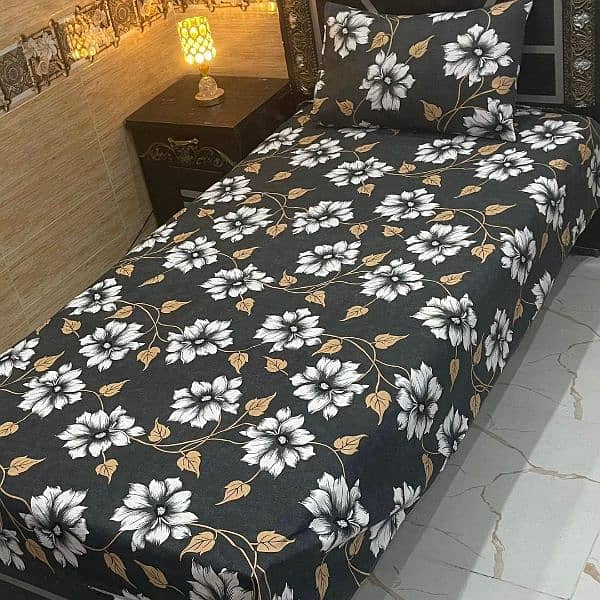 4 Pcs Crystel Cotten Printed Single Bedsheets Available in all Designs 8