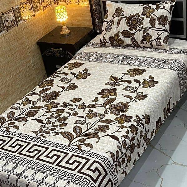 4 Pcs Crystel Cotten Printed Single Bedsheets Available in all Designs 9