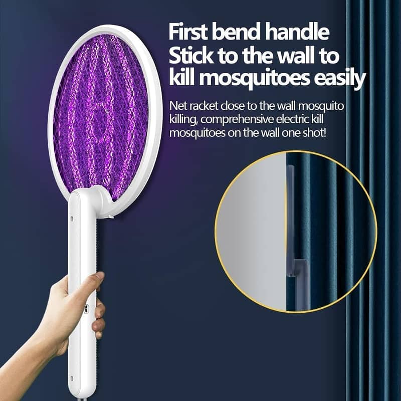 2in1 Electric Fly Swatter Racket,3500V HighVoltage Electric Bug Zapper 1