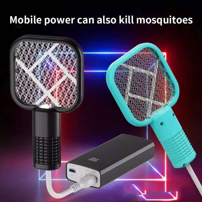 2in1 Electric Fly Swatter Racket,3500V HighVoltage Electric Bug Zapper 4