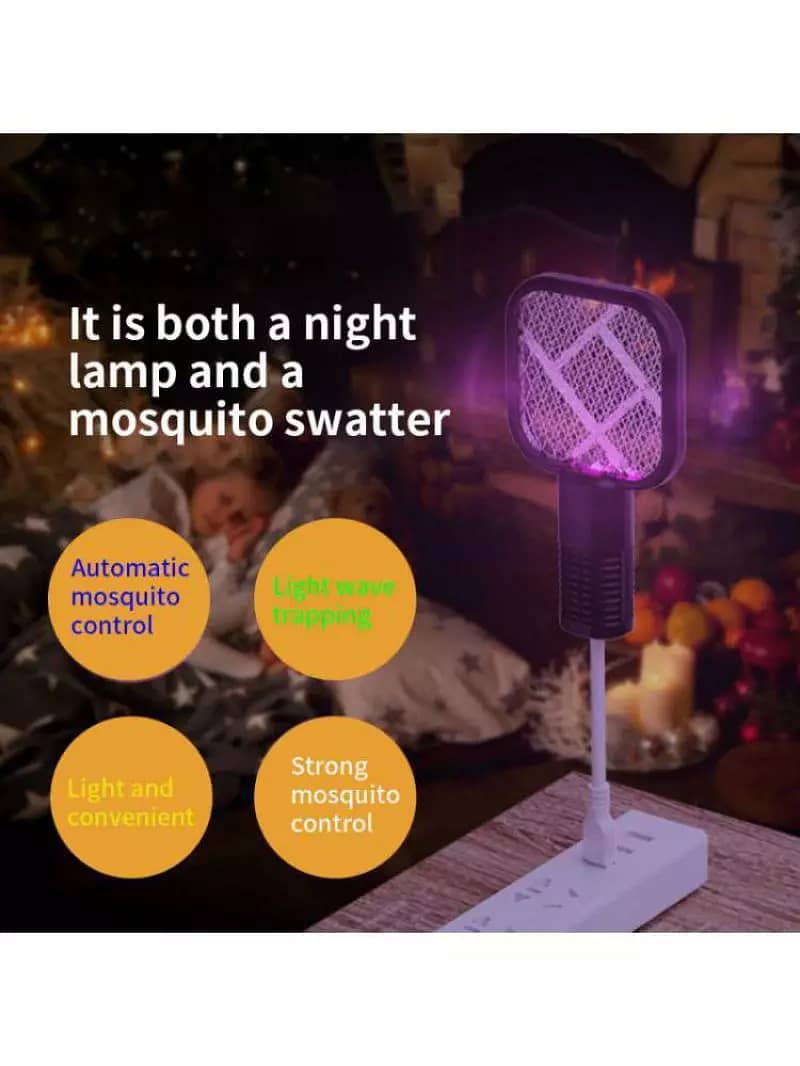 2in1 Electric Fly Swatter Racket,3500V HighVoltage Electric Bug Zapper 13