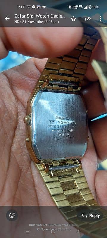 New Casio Analog and Degital Original Ventage Golden Watch for sale 1