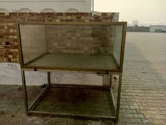 Pure Steel Counter with Aluminium and Glass Making For Sale