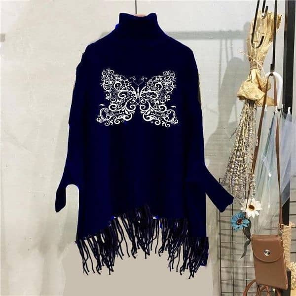 Winter women trending printed poncho 4