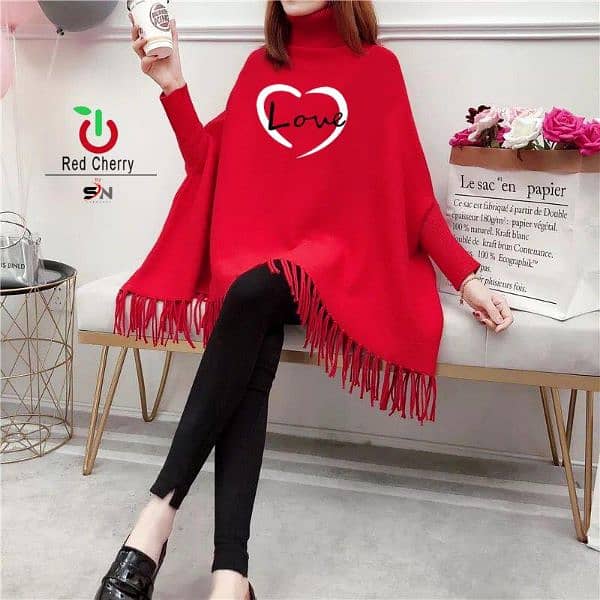 Winter women trending printed poncho 6