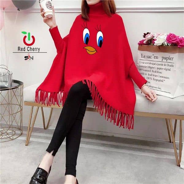 Winter women trending printed poncho 7