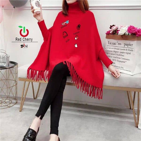 Winter women trending printed poncho 9