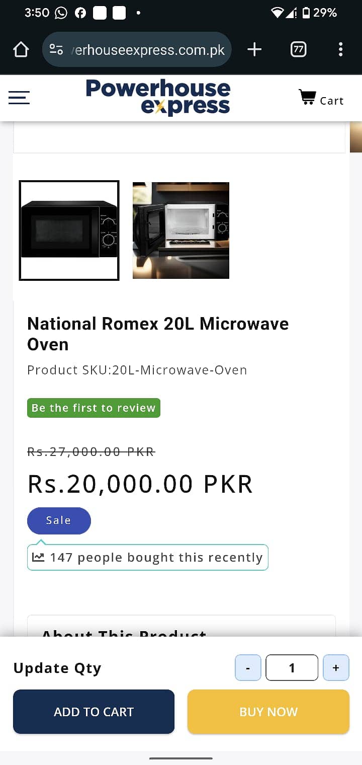 National Brand New 20L Microwave(Box Packed) for Sale 1