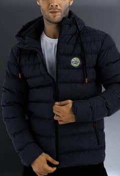 Mens Hoodie Neck Puffer Jacket