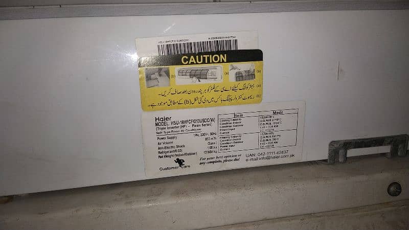 Haier 1.5 ton Inverter with Genuine Gass 1 season used (O33O-385OO25) 1