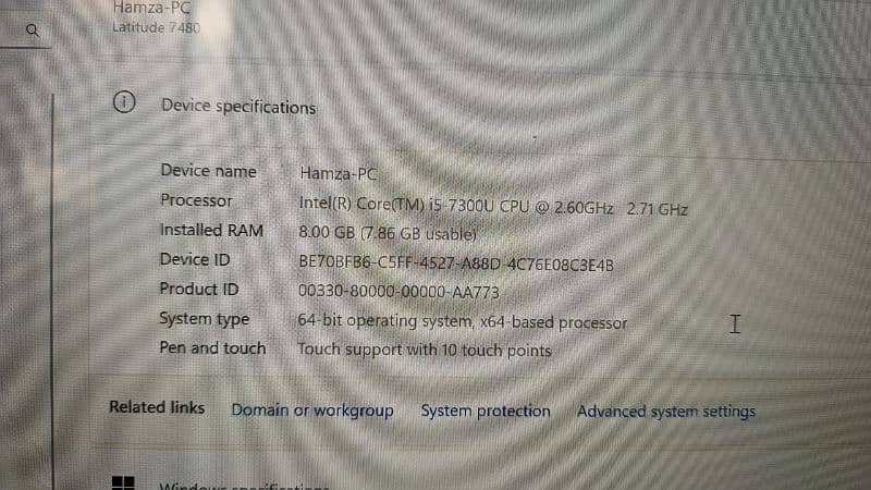 Dell E7480 Touch retina display (Core i5 7th generation) 5