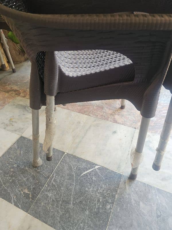 plastic best quality chairs. one table 1