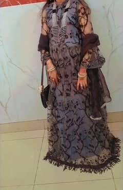 grey and black beautiful frock